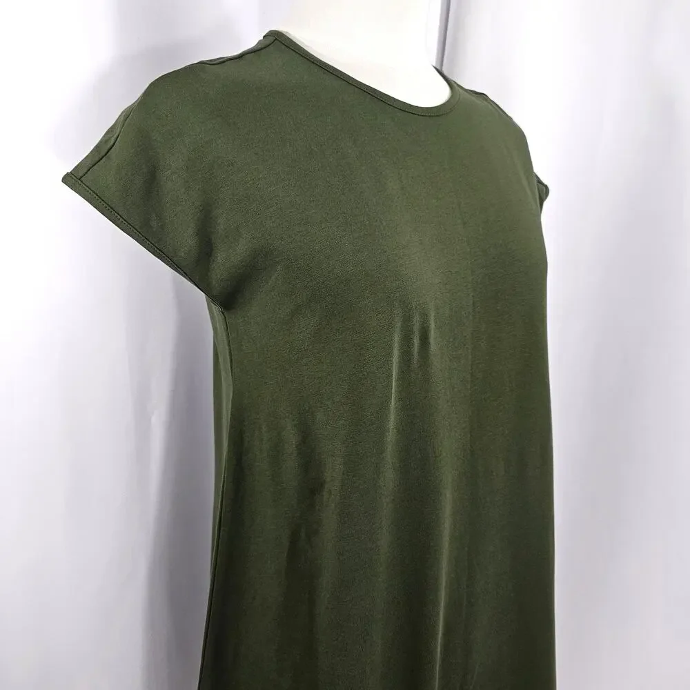 Universal Standard Geneva Green Asymmetrical Cotton Midi Dress Size 4XS/0 NWT - Picture 7 of 13
